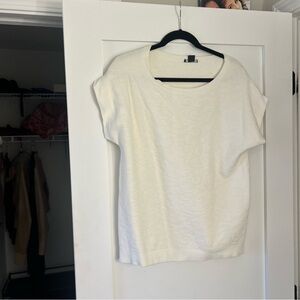 Women's White Short Sleeve Knit Top - Theory